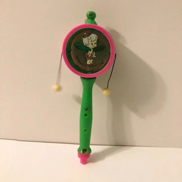 Vintage 1987 Flintstones Bam Bam Canadas Wonderland Drum Toy Rattle - Picture 6 of 13